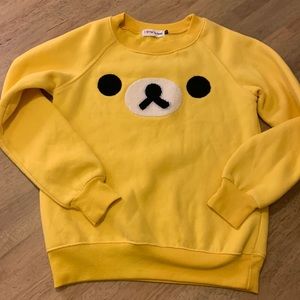 Kids Teddy Bear Embroidered Patch Sweatshirt